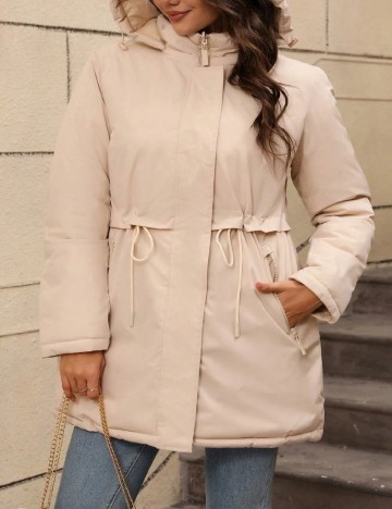 Geaca reversibila SHEIN, crem