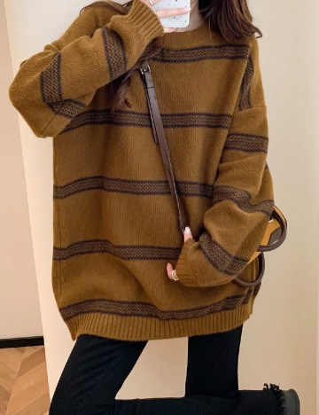 Pulover Oversize Alicedudu, kaki