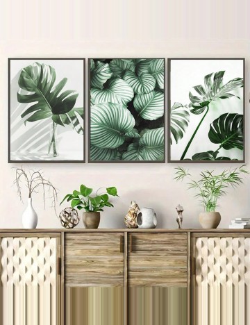 Set tablouri 3 bucati SHEIN, verde
