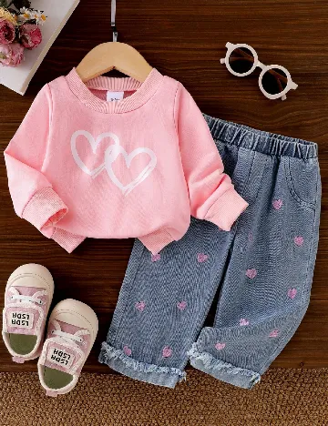 Compleu Shein Kids, roz/albastru