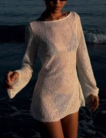 Rochie de plaja SHEIN, ecru