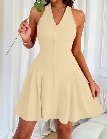 Rochie scurta SHEIN, crem