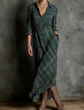 Rochie lunga SHEIN, verde inchis