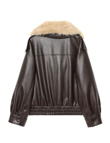 Jacheta Oversize SHEIN, maro