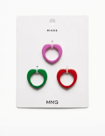 Set Inele 3 bucati Mango, mix culori