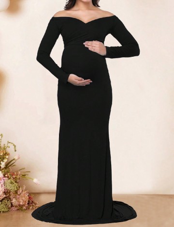 Rochie lunga SHEIN Maternity, negru
