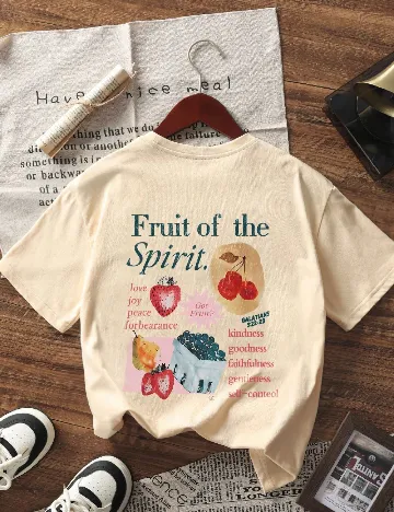 Tricou Shein Kids, crem