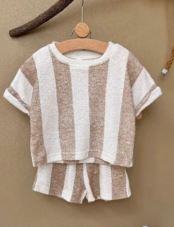 Compleu Shein Kids, maro/alb