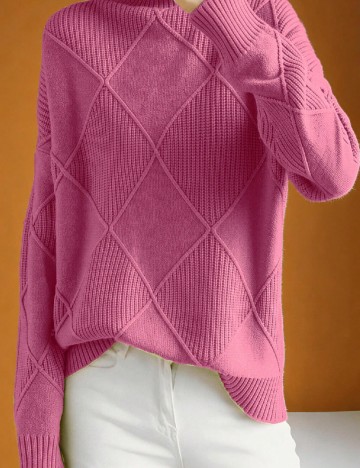 Pulover SHEIN CURVE, roz