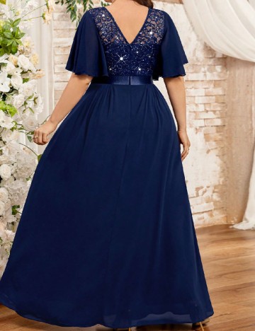 Rochie lunga MISSMAY Plus Size, bleumarin