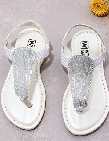 Sandale Shein Kids, argintiu