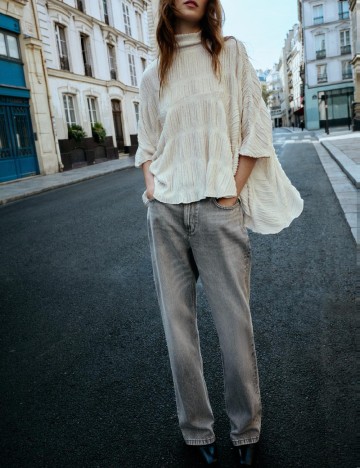 Poncho Zara, ecru