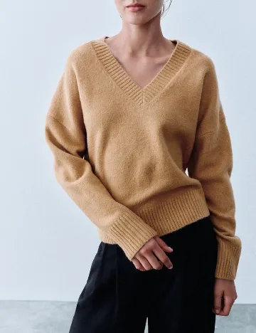 Pulover Oversize Zara, maro