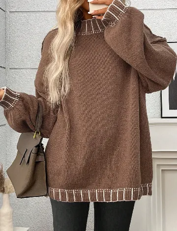 Pulover Oversize SHEIN CURVE, maro