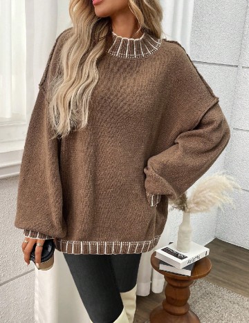 Pulover Oversize SHEIN CURVE, maro