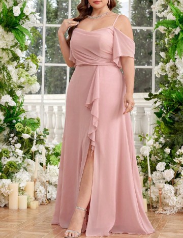 Rochie lunga SHEIN CURVE, roz
