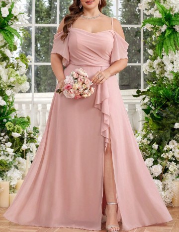 Rochie lunga SHEIN CURVE, roz