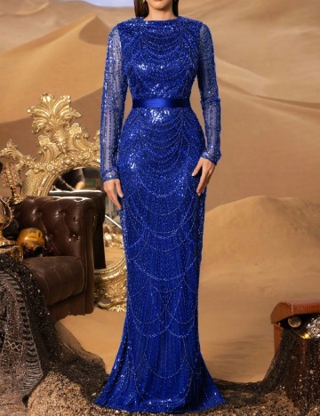 Rochie lunga Faeriesty, albastru