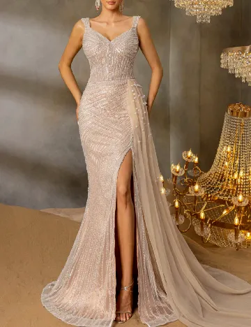 Rochie lunga Faeriesty, piersica