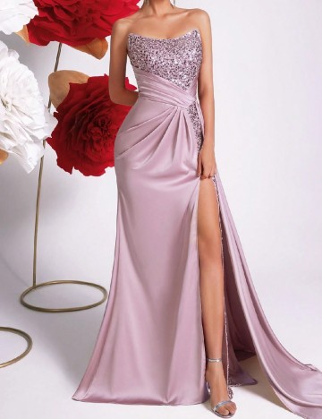 Rochie lunga ADYCE, roz