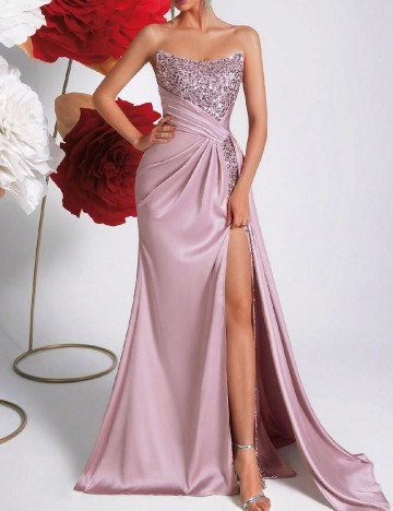 Rochie lunga ADYCE, roz