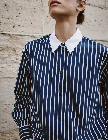 Camasa Zara, bleumarin/alb