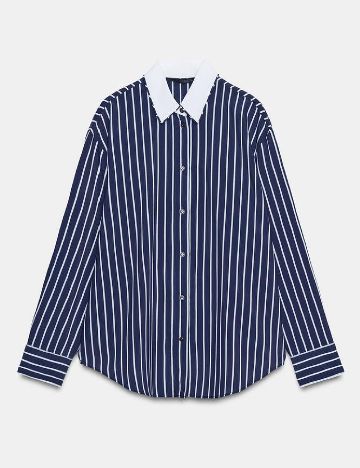 Camasa Zara, bleumarin/alb