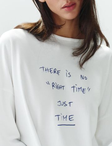 Bluza Oversize Zara, alb