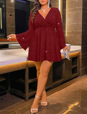 Rochie scurta SHEIN CURVE, rosu