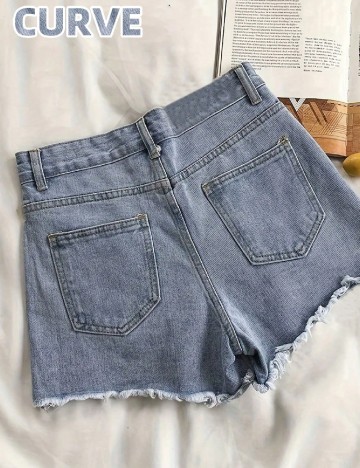 Pantaloni scurti SHEIN CURVE, albastru