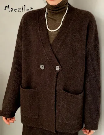Cardigan SHEIN CURVE, maro