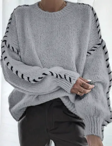 Pulover Oversize SHEIN, gri