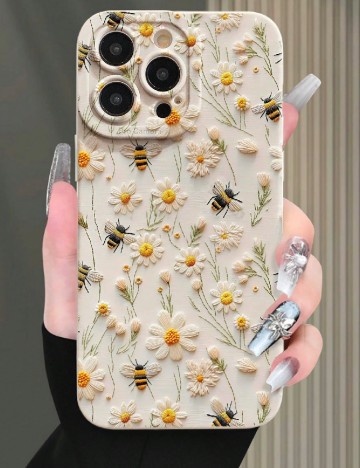 Husa iPhone SHEIN, crem