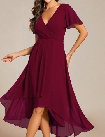 Rochie medie Ever-Pretty, visiniu