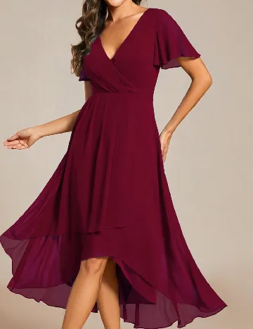 Rochie medie Ever-Pretty, visiniu