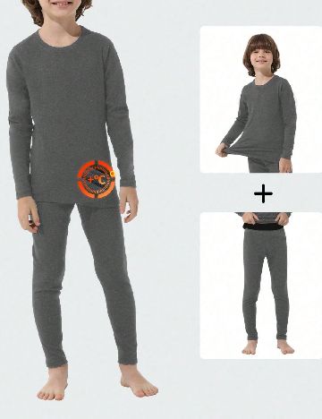 Compleu termic Shein Kids, gri