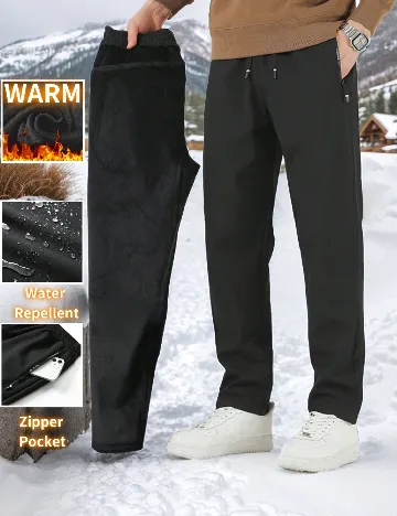 Pantaloni termici SHEIN, negru
