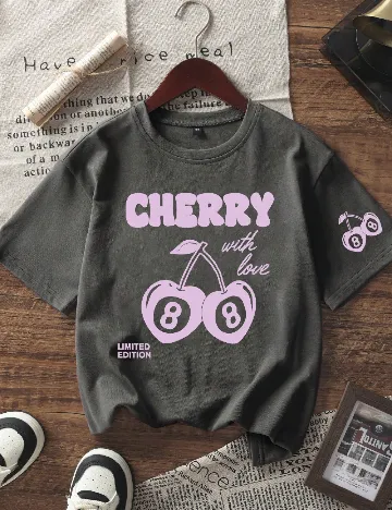 Tricou Shein Kids, gri