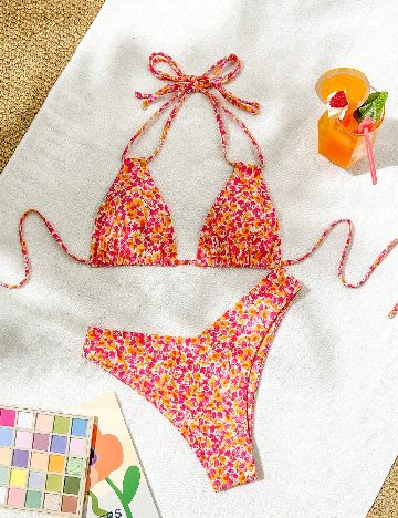 Costum de baie SHEIN, floral print