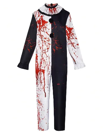 Salopeta Halloween SHEIN, alb/negru