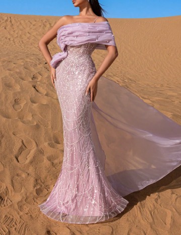 Rochie lunga Faeriesty, roz