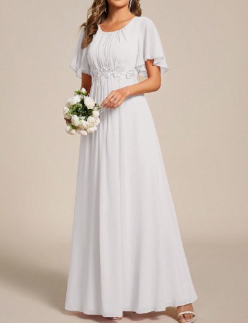 Rochie lunga Ever-Pretty, alb