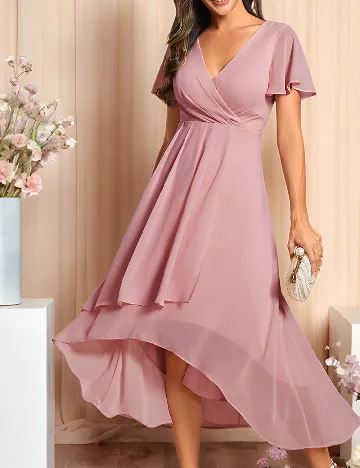 Rochie medie Ever-Pretty, roz