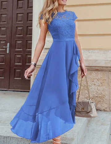 Rochie medie Miusol, albastru deschis