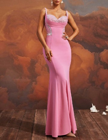 Rochie lunga VIPGIRL, roz