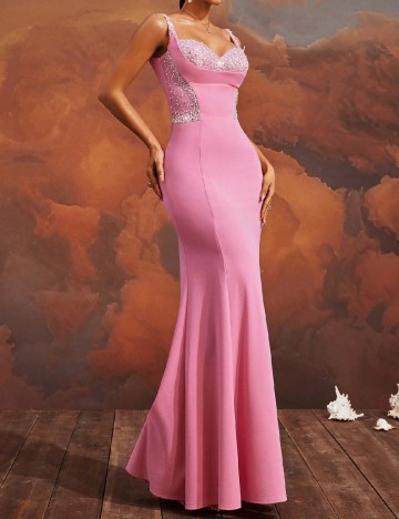 Rochie lunga VIPGIRL, roz