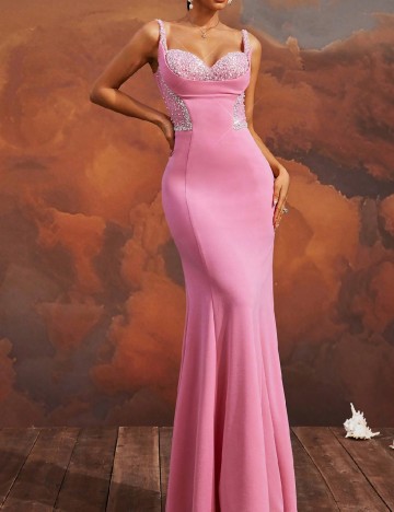 Rochie lunga VIPGIRL, roz