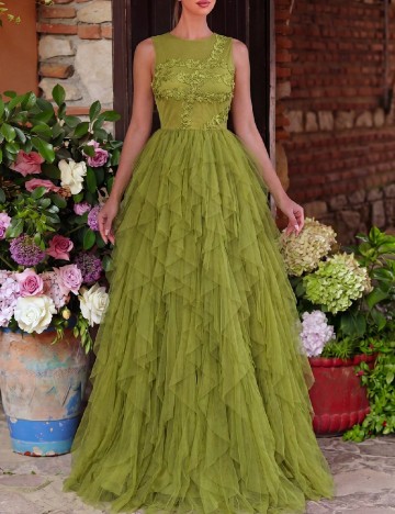 Rochie lunga Faeriesty, verde