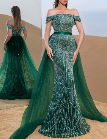 Rochie lunga Faeriesty, verde