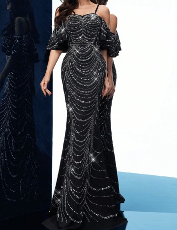 Rochie lunga LUVISTRUE, negru